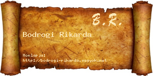 Bodrogi Rikarda névjegykártya